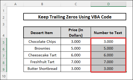 Convert Number to Text and Keep Trailing zeros in Excel by using VBA Code