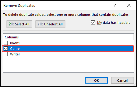 choosing columns remove duplicate rows one column