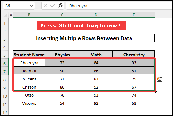 Inserting multiple rows