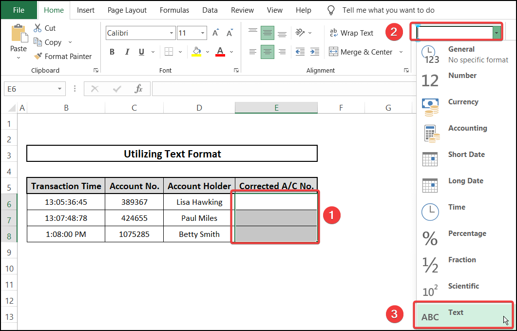 Text format - convert number to text with leading zeros