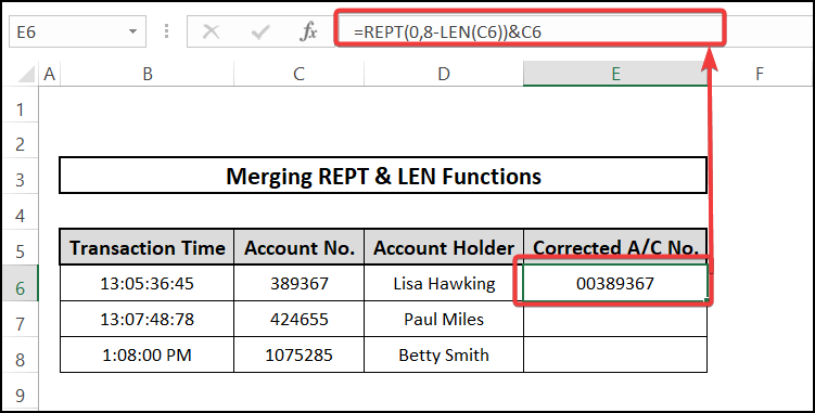 REPT -LEN Functions - convert number to text with leading zeros