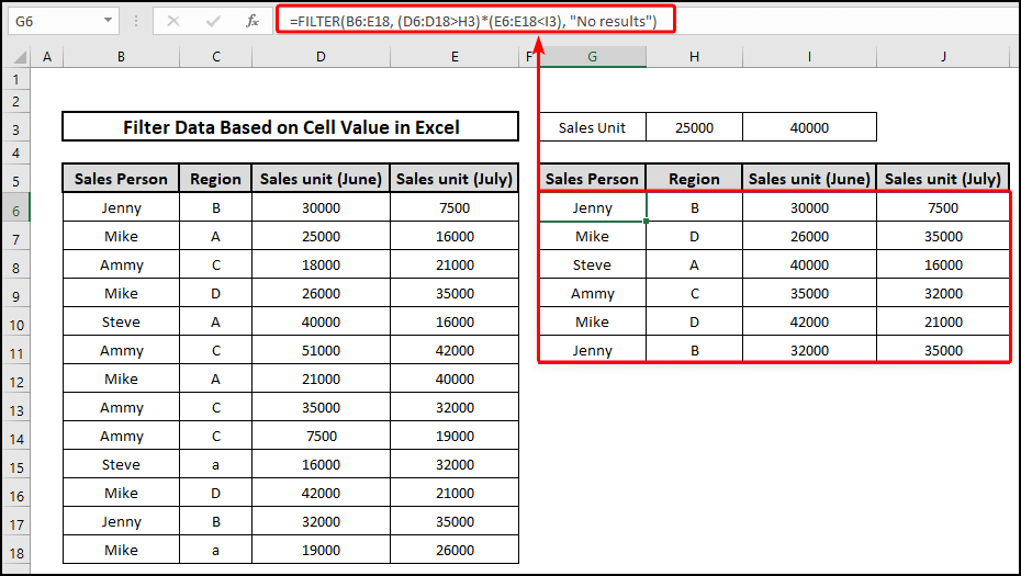 Use of ARE logic to filter data