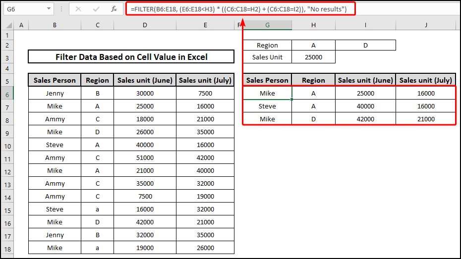 Combination of AND-OR logic to filter data