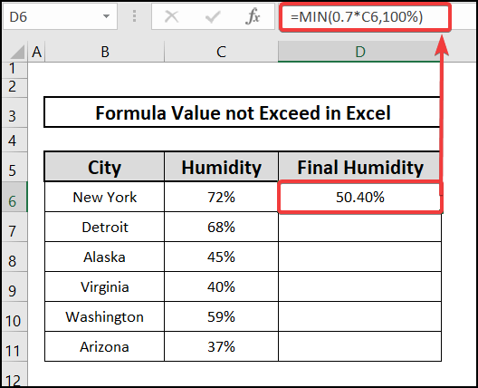 Implementation of value not exceed in Excel