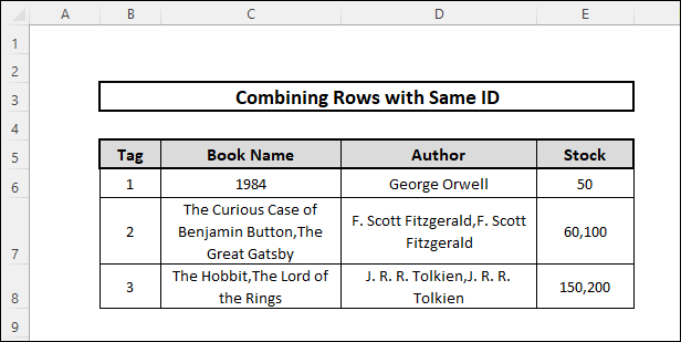 Combine Rows with Same ID in Excel by employing VBA Code