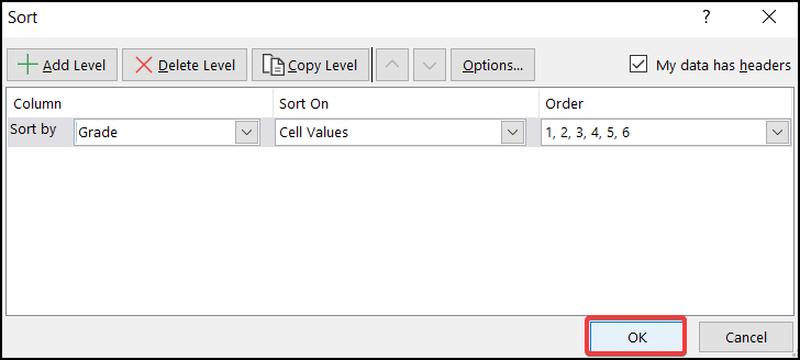 sorting to create custom sort list in Excel
