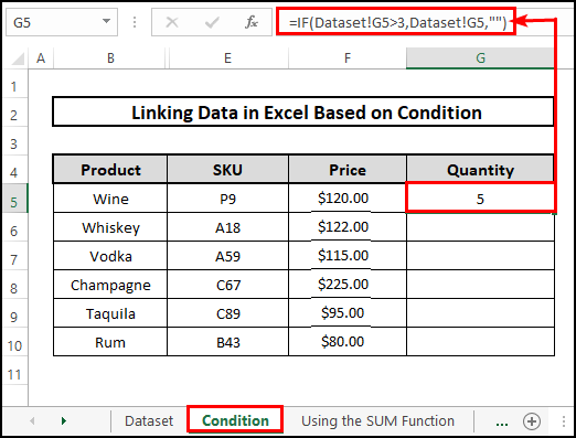 Linking Multiple Cells From Another Sheet in Excel Based on Condition