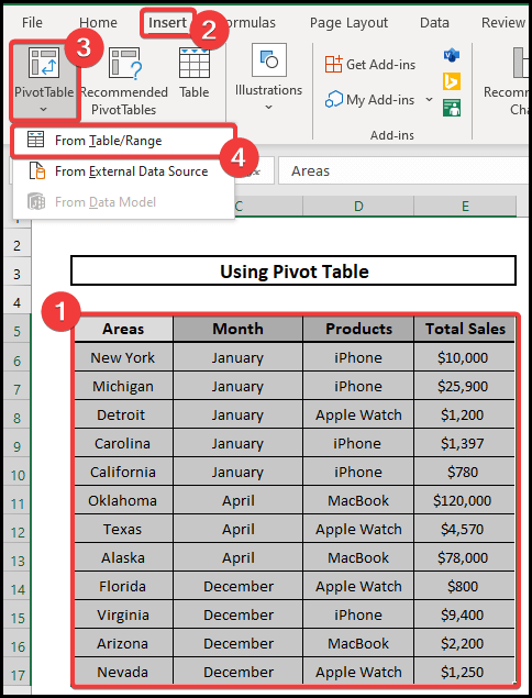 Creating Pivot Table to count One Column If Another Column Meets the Criteria in Excel