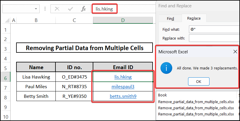 Find and Replace - removing partial data from multiple cells