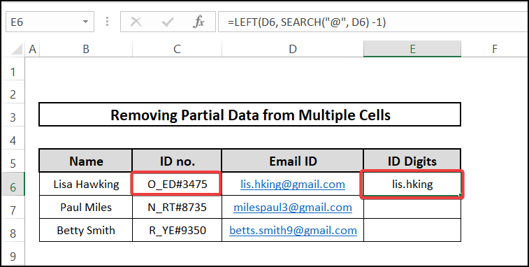 LEFT and SEARCH - removing partial data from multiple cells
