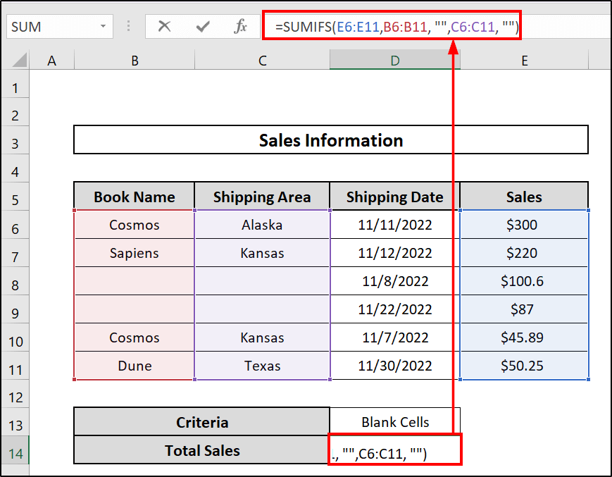 Utilizing SUMIFS with Blank Rows Criteria 