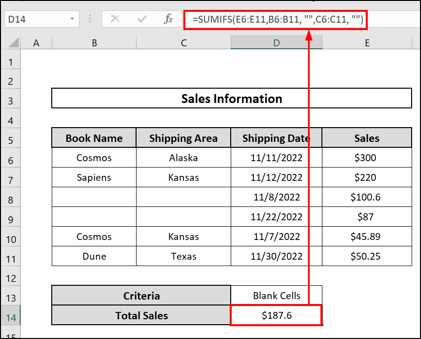Utilizing SUMIFS with Blank Rows Criteria 