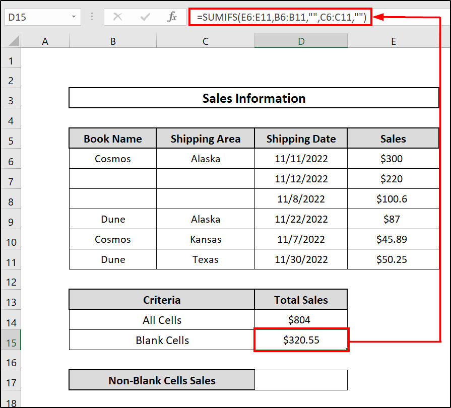 Applying the Combination of SUM and SUMIFS with Multiple Criteria Along Column and Row in Excel