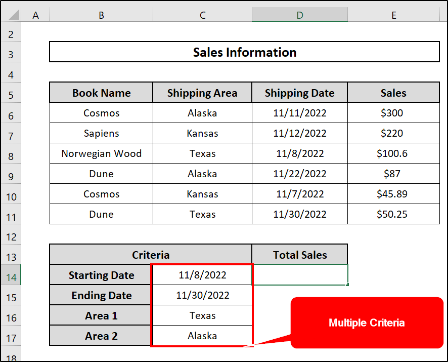 Applying Multiple SUMIFS for Multiple OR Criteria Along Column and Row