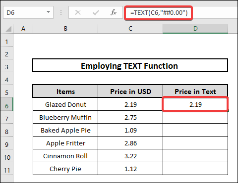 administering the TEXT Function to Convert Number to Text in Excel
