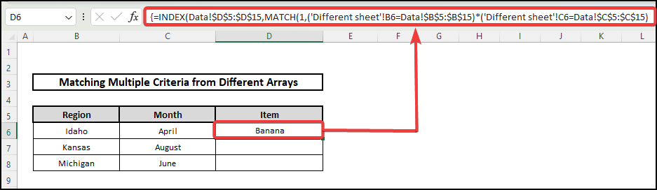 excel match multiple criteria from different worksheet