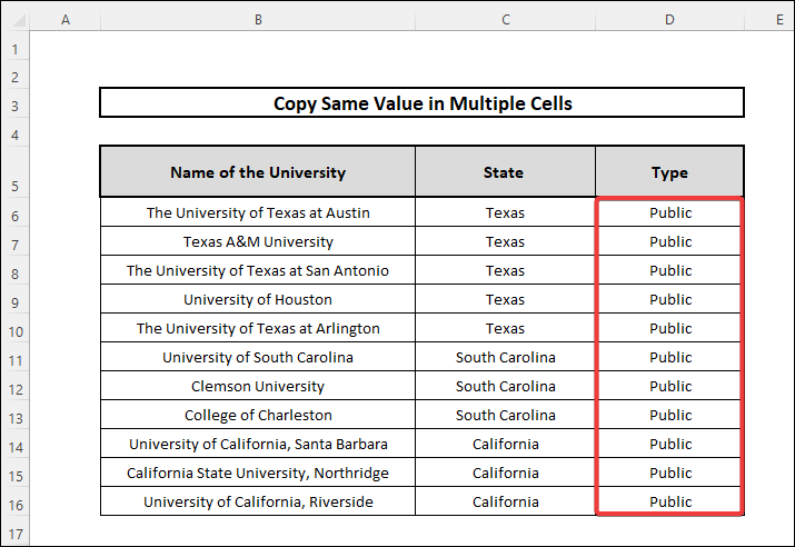 how to copy same value in multiple cells in excel by AutoFill Method