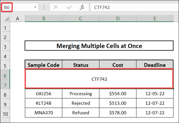 how to merge multiple cells at once employing merge cells in excel