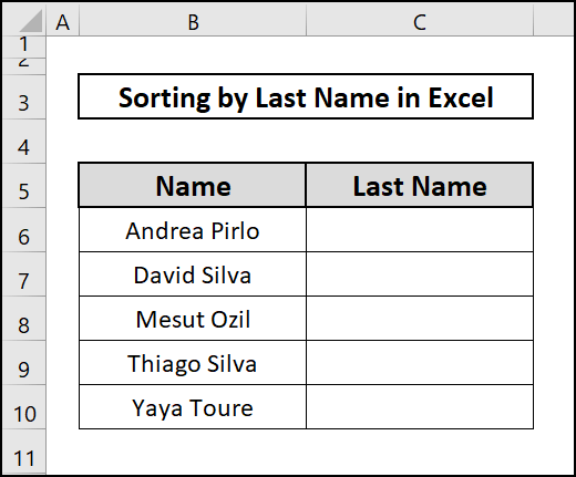 How to sort by last name in excel