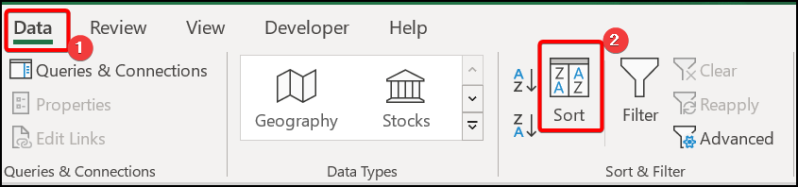 Using Sort tool to sort by last name in excel
