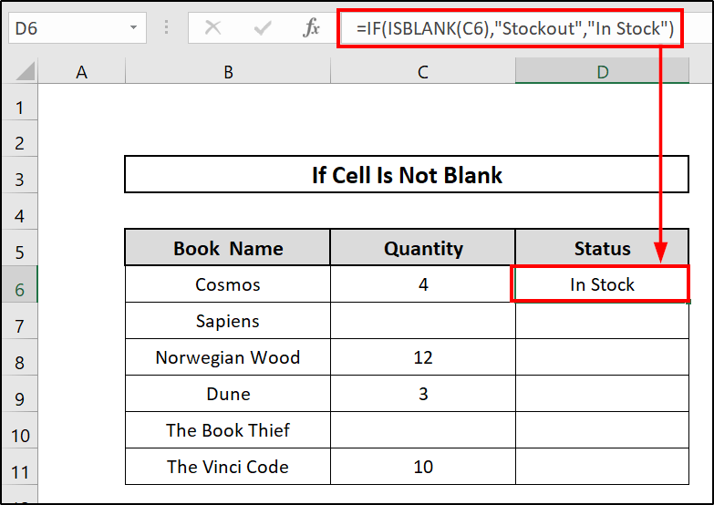 Combining IF and ISBLANK Functions