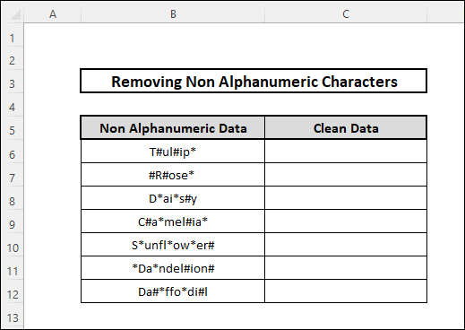 Remove non alphanumeric characters excel sample datasheet