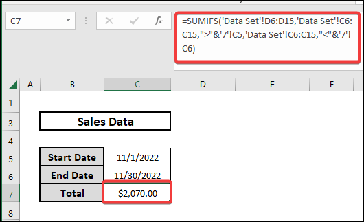 Applying SUMIFS date range multiple criteria from another sheet.