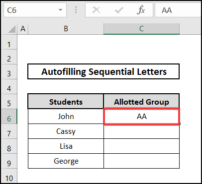 Utilizing RIGHT function for multiple letters  to autofill sequential letter