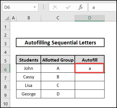 Importing Autofill Sequence Option to autofill sequential letters in excel
