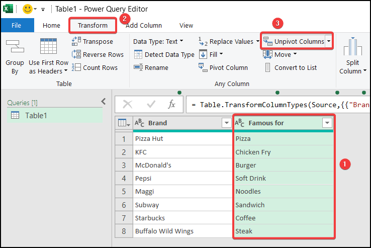 Uisng Power Query Editor