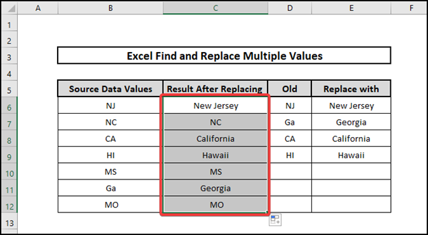 Combination of IFNA And VLOOKUP Functions All results find and replace multiple values