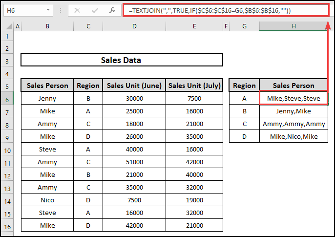 Use of TEXTJOIN function Populate List in a Cell from multiple cells in Excel