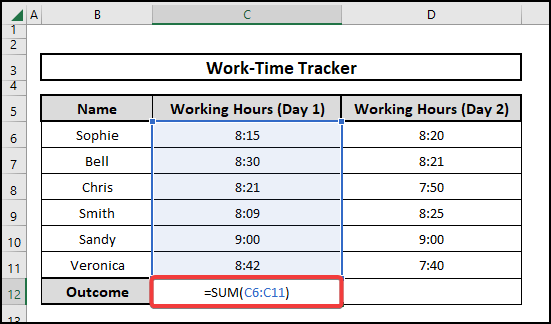 Using the SUM function while implementing multiplication operations in Excel