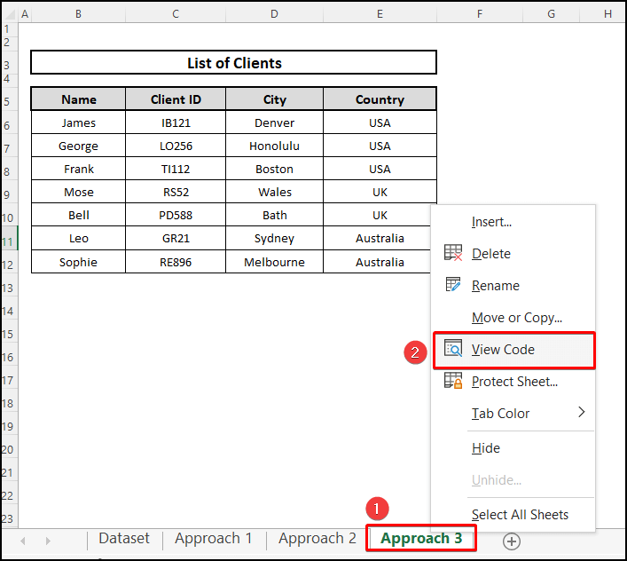 View code option to sheet name in the footer