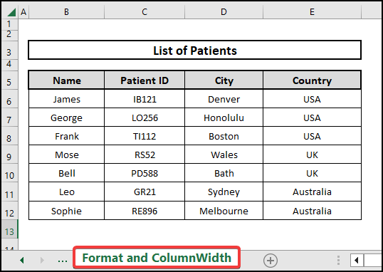 the result with format and column width of Excel VBA copy range to another sheet
