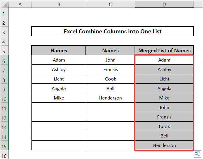 Applying IF, ROW, COUNTA and INDEX Functions