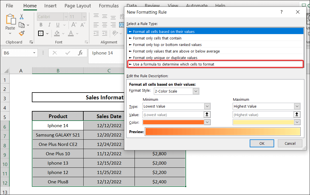 Applying DATEVALUE Function to Do Conditional Formatting Highlight Row Based on Date