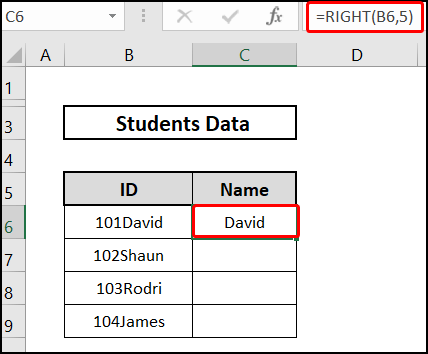 Applying RIGHT function to Left Trim function in excel