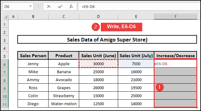 selecting column to create a formula for multiple cells