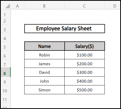 How to Add 10 Percent to a Number in Excel Using Employee Salary sheet