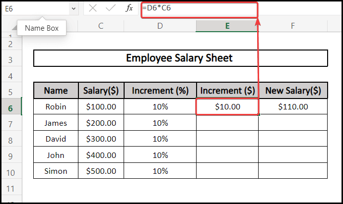 How to Add 10 Percent to a Number Using Increment Addition in Excel