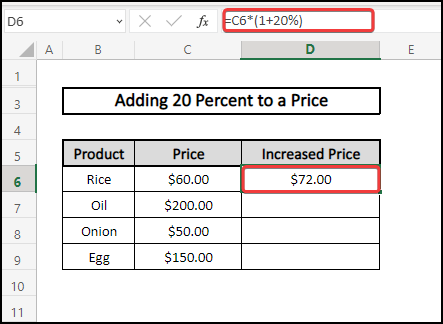 Add Percent to Price with Parentheses