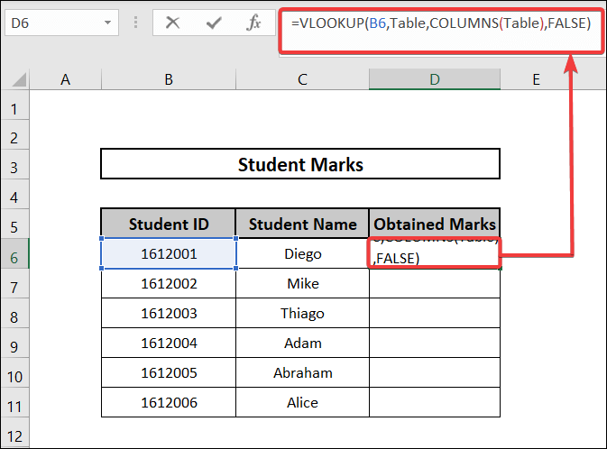 Utilizing COLUMNS function to Count Columns in Excel for Vlookup