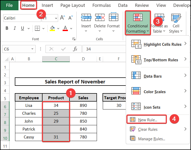 Highlighting cells in excel based on another cell value