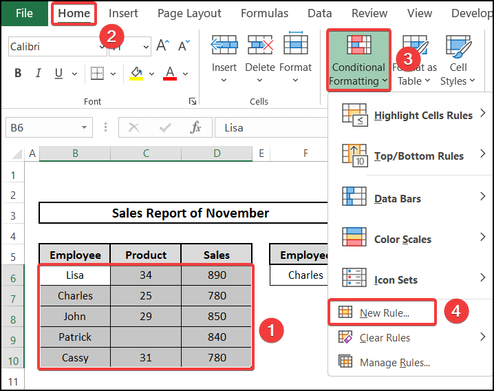 Highlighting cells in excel based on drop-down value