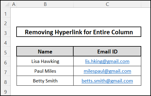 Dataset for removing hyperlink for entire column