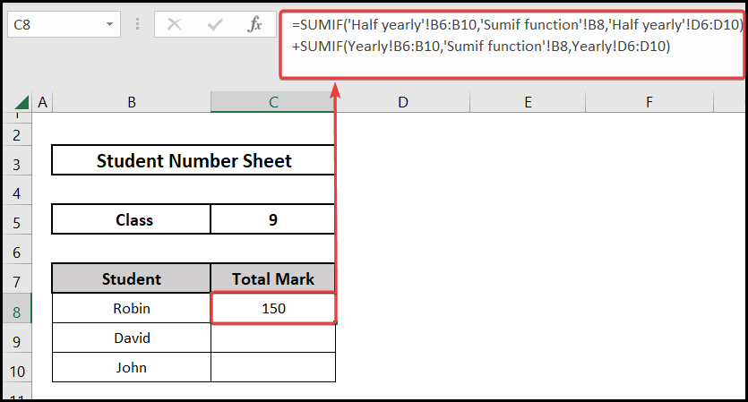Using sumif function to sumif multiple criteria in different sheet