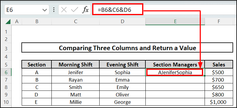 Using VLOOKKUP function -Compare Three Columns in Excel and Return a Value