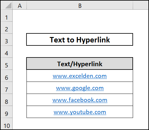 Automatically adding hyperlink to convert text in excel