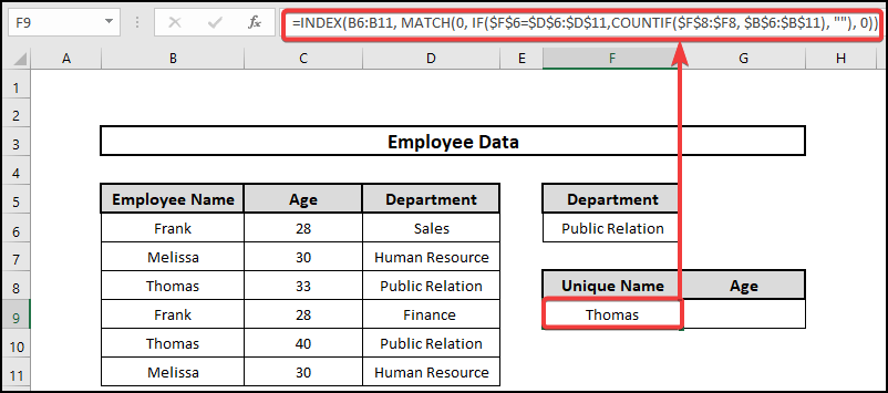 Creating a Unique List in Excel Using INDEX And MATCH Functions 
